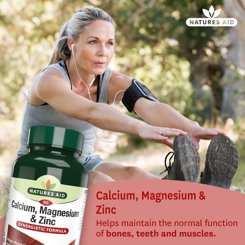 Natures Aid Calcium, Magnesium & Zinc Supplement Tablets