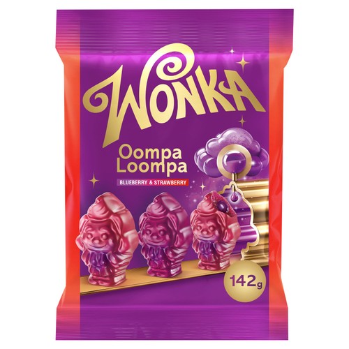 Wonka Gummies Oompa Loompa Blueberry and Strawberry Sweets