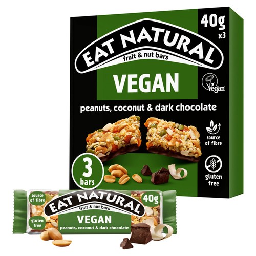 Eat Natural Vegan, Peanuts, Coconut & Dark Chocolate