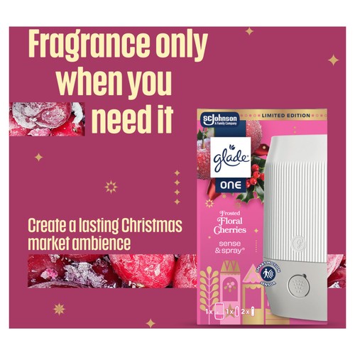 Glade ONE Sense & Spray Holder & Refill  Frosted Floral Cherries
