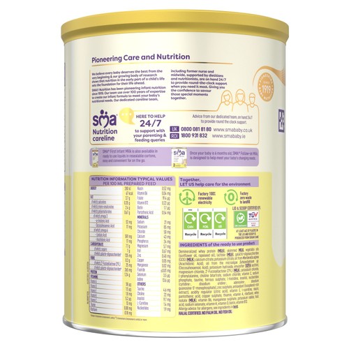 SMA Stage 1 First Infant Baby Milk Formula Powder from birth 800g