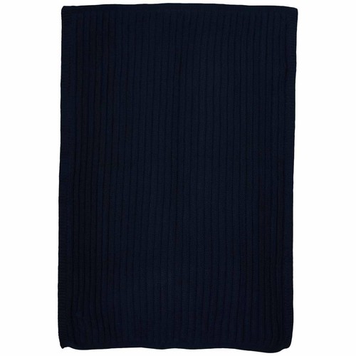 M&S Ribbed Knitted Throw, Navy