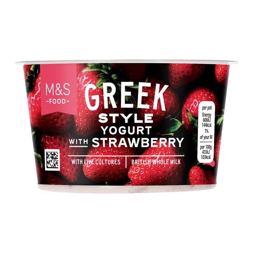 M&S Greek Style Yogurt With Strawberry
