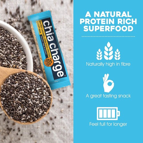 Chia Charge Salted Caramel Chia Seed Protein Crispy Bar 