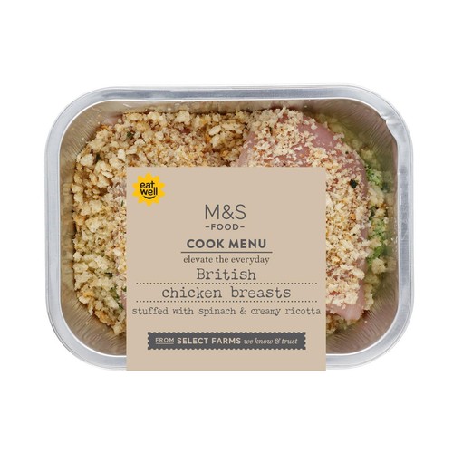 M&S Cook Menu 2 Chicken Breasts Stuffed with Spinach & Ricotta