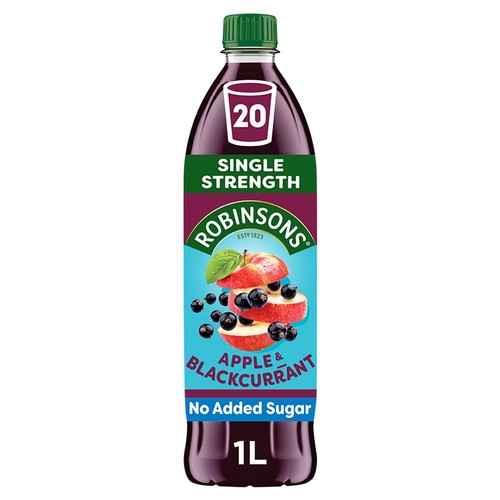 Robinsons Single Strength Apple & Blackcurrant No Added Sugar Squash