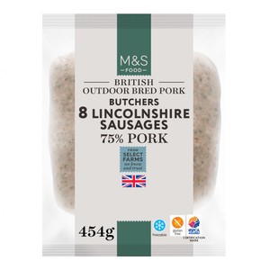 M&S Butchers 8 Lincolnshire Pork Sausages