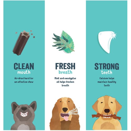 Edgard & Cooper Strawberry & Mint Large Dog Dental Sticks
