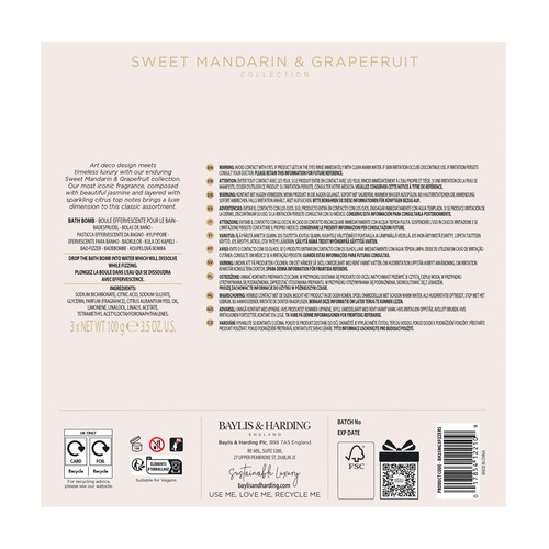 Baylis & Harding Sweet Mandarin & Grapefruit Luxury Bath Bomb Gift Set