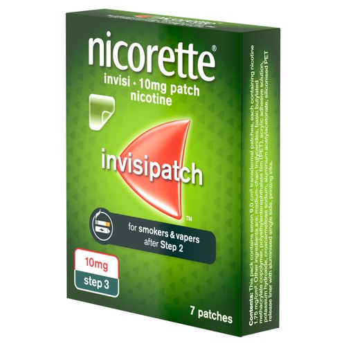 Nicorette Invisi 10mg Patch, (7 Patches), Quit Smoking Aid, Nicotine Patch