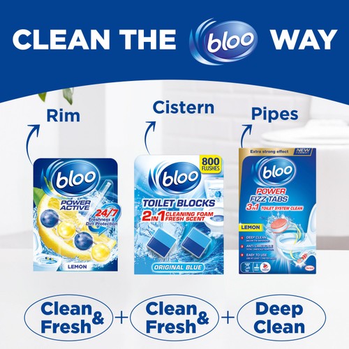 Bloo Power Active Lemon Toilet Rim Blocks