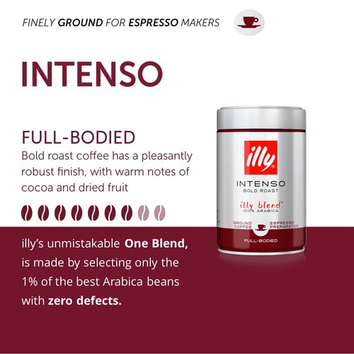 illy Espresso Caffe Macinato Dark Ground Roasted Coffee