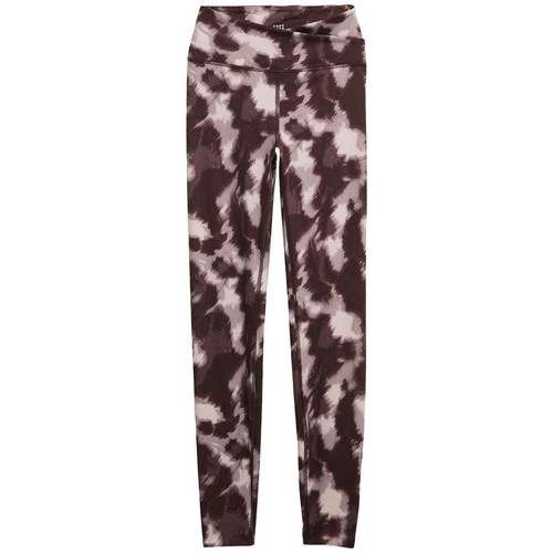 M&S Goodmove Womens Printed Wrap Waist Yoga Leggings, 12, Chocolate