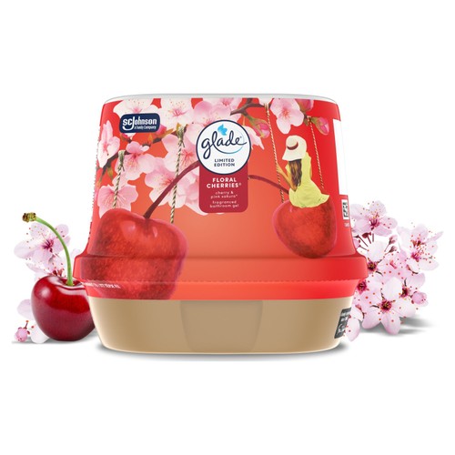 Glade Bathroom Gel Air Freshener Floral Cherries 180g