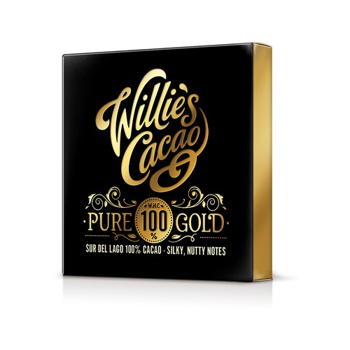 Willie's Cacao 100% Cacao Bar. Vegan No Added Sugar