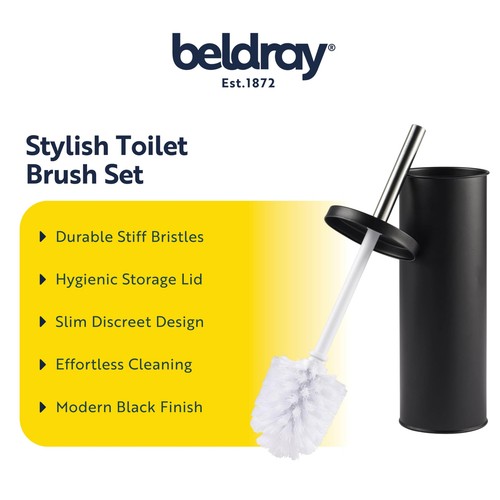 Beldray Round Metal Toilet Brush Black