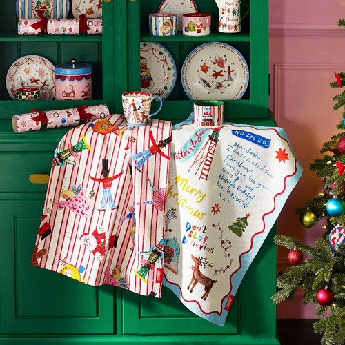 Eleanor Bowmer Dear Santa Tea Towel Pair