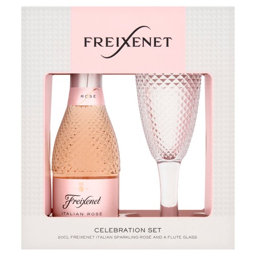 Freixenet Sparkling Rose with Diamond Cut Flute Glass Gift Ser