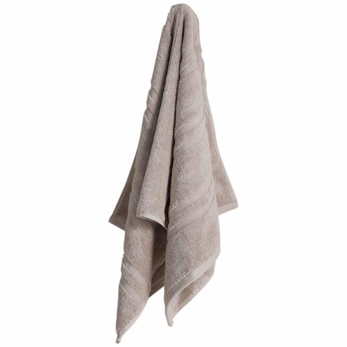 M&S Luxury Egyptian Cotton Striped Bath Towel, Stone