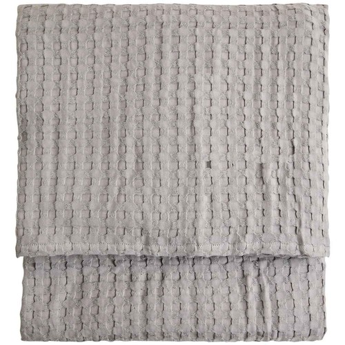 M&S Pure Cotton Large Waffle Throw, Light Grey