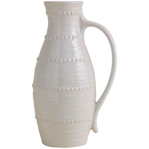 Shaped Bobble Ceramic Jug, Soft White