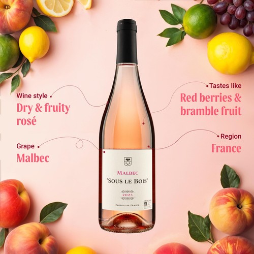 Sous Le Bois Malbec Rose Organic
