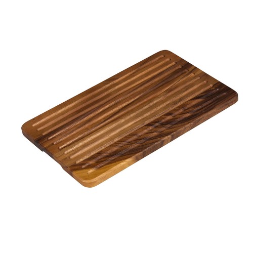Tala Lacquered Acacia Crumb Catcher Bread Board With Grooves