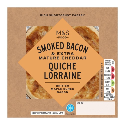 M&S Smoked Bacon & Extra Mature Cheddar Quiche Lorraine