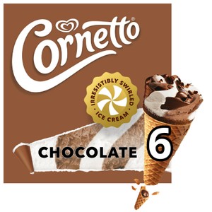 Cornetto Classico Chocolate Vanilla Ice Cream Cones 6x90ml