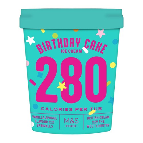 M&S Low Fat Birthday Cake Ice Cream