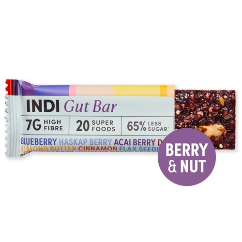 INDI Gut Bar Berry and Nut High Fibre Snack
