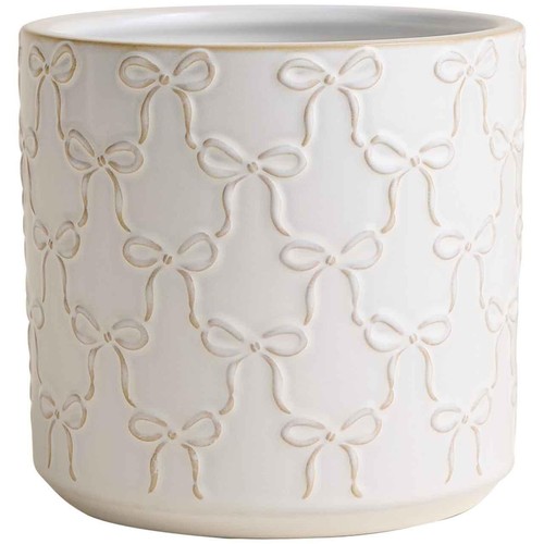 M&S Bow Ceramic Planter, White
