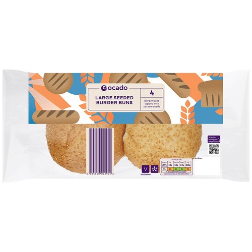Ocado Large Seeded Burger Buns