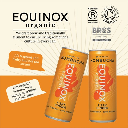 Equinox Organic Fiery ginger Kombucha