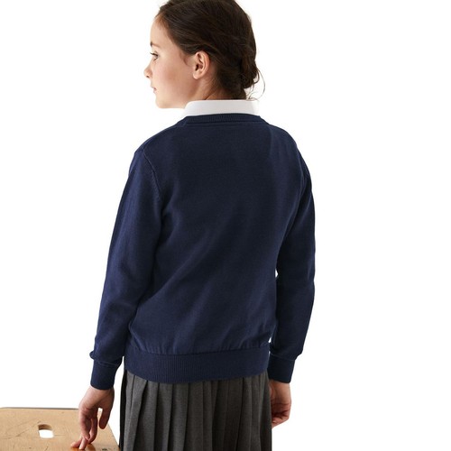 M&S Pure Cotton School Jumper, 3-4 Years, Navy