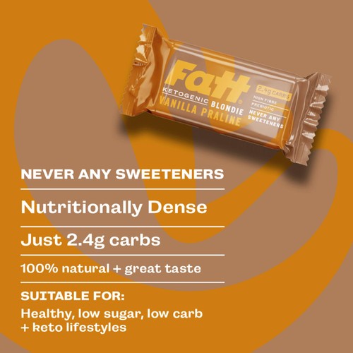 Fatt Vanilla + Praline High Fibre Keto Blondie