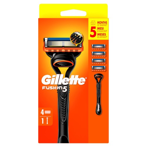 Gillette Fusion 5 Manual Razor Starter Pack with 4 Blades