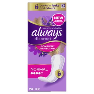 Always Discreet Incontinence Liners Normal 24 Pack