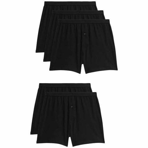 M&S Mens Pure Cotton Cool & Fresh Jersey Boxers, XXL, Black