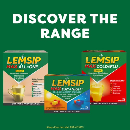Lemsip Max All in One Lemon Sachets Paracetamol Cold Flu