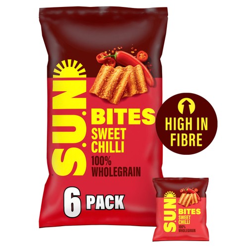 SUN Bites Sun Ripened Sweet Chilli Multipack Snacks Crisps 6x25g
