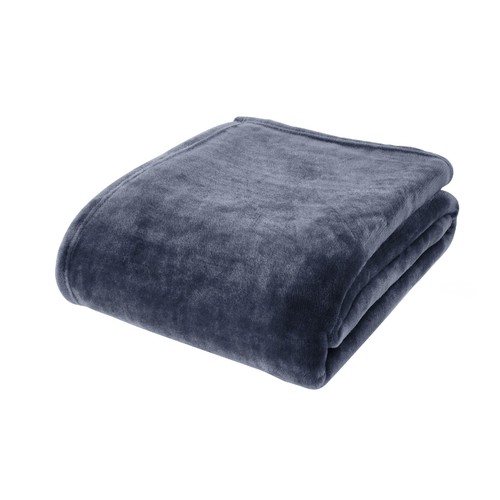 Catherine Lansfield Raschel Throw Navy