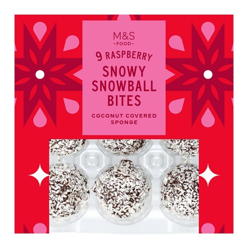M&S Raspberry Snowy Snowball Bites