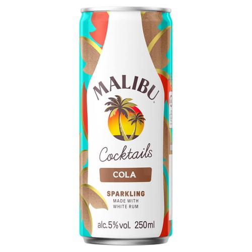 Malibu Coconut Rum & Cola Sparkling Cocktail Pre-Mixed Can