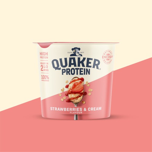 Quaker Oats High Protein Strawberries & Cream Porridge Pot