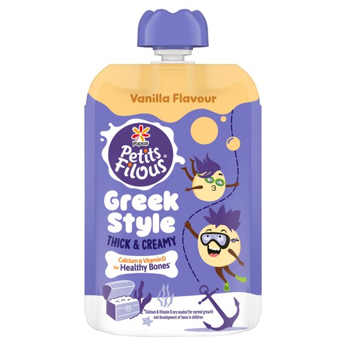 Petits Filous Kids Greek Style Vanilla Yoghurt Pouch