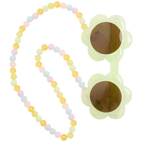 M&S Girls Flower Sunglasses with Chain, S-M, Green