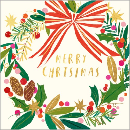 Bow Wreath Christmas Card Charity Pack