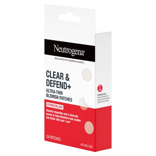 Neutrogena Clear & Defend + Ultra-Thin Blemish Patches, 24 Patches