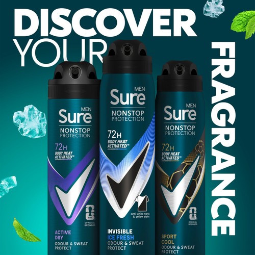 Sure Men 72hr Nonstop Protection Invisible Ice Antiperspirant Deodorant